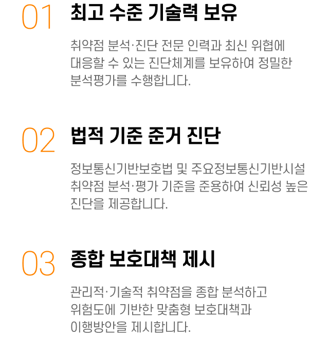 라온시큐어 기반시설 취약점 분석평가 특장점