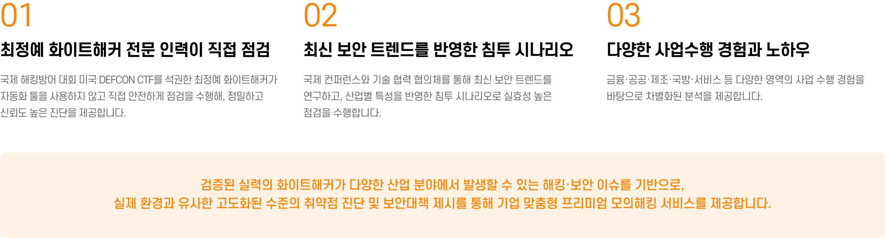 라온시큐어 프리미엄 모의해킹 특장점