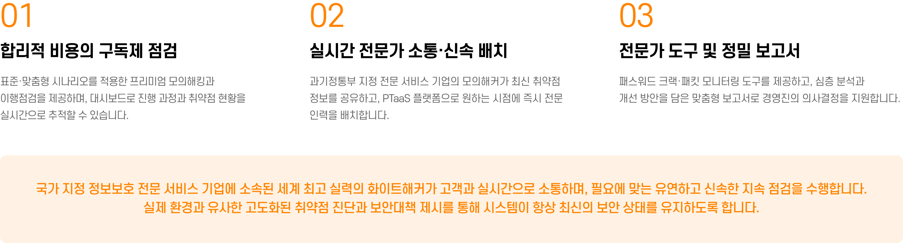 라온시큐어 구독형 모의해킹 특장점