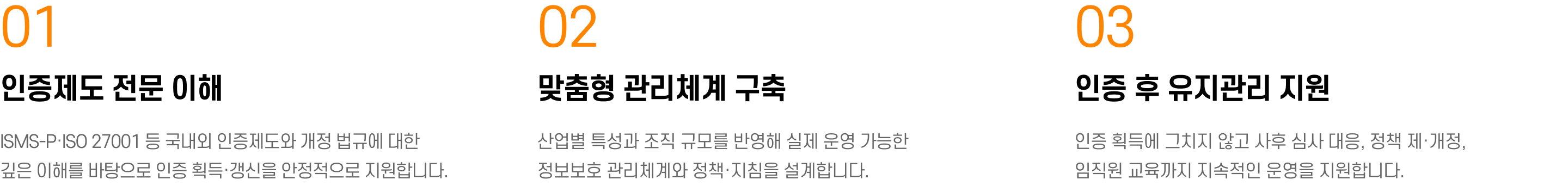 라온시큐어 정보보호 인증지원 컨설팅 특장점